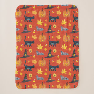 Eric Carle Caterpillar Halloween Pattern Sherpa Blanket