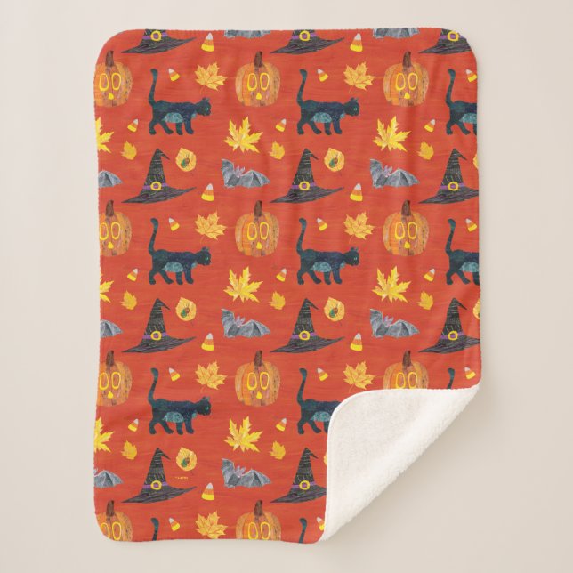 Eric Carle | Caterpillar Halloween Pattern Sherpa Blanket (Front)