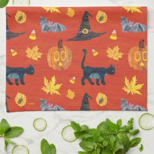 Eric Carle   Caterpillar Halloween Pattern Tea Towel