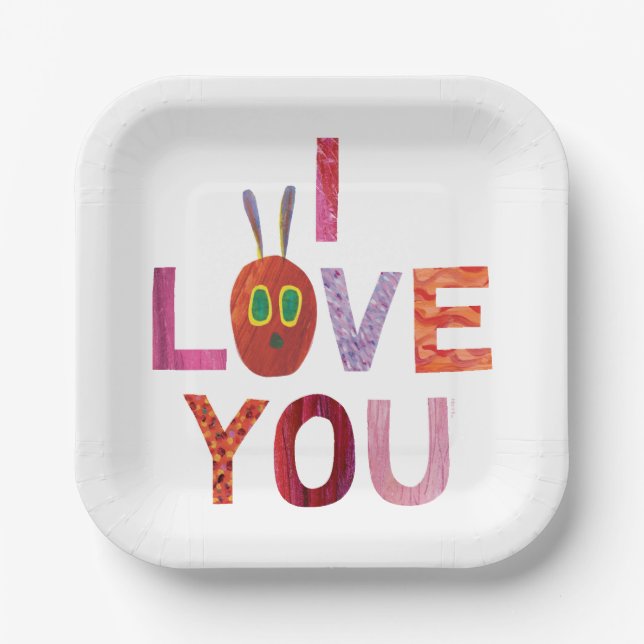 Eric Carle | Caterpillar I Love You Paper Plate (Front)