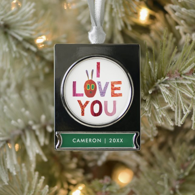 Eric Carle | Caterpillar I Love You Silver Plated Banner Ornament (Tree)