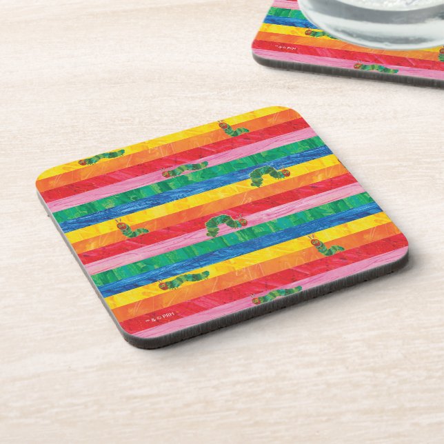 Eric Carle | Caterpillar Rainbow Stripe Pattern Coaster (Left Side)
