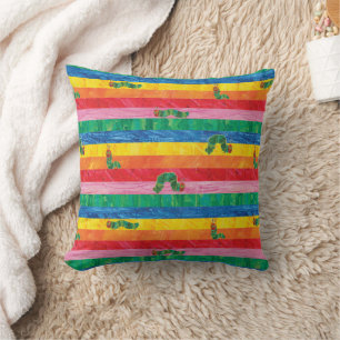 Eric Carle   Caterpillar Rainbow Stripe Pattern Cushion