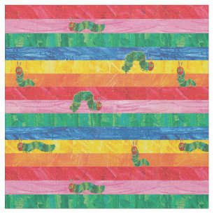 Eric Carle   Caterpillar Rainbow Stripe Pattern Fabric