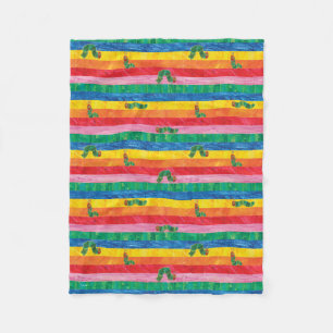 Eric Carle   Caterpillar Rainbow Stripe Pattern Fleece Blanket