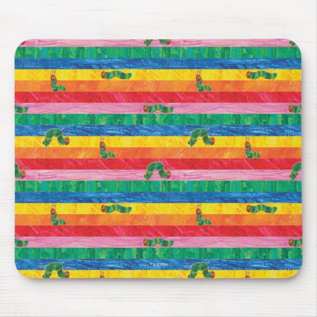 Eric Carle | Caterpillar Rainbow Stripe Pattern Mouse Pad (Front)
