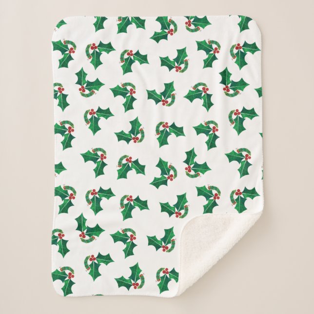 Eric Carle Christmas Caterpillar Sherpa Blanket (Front)