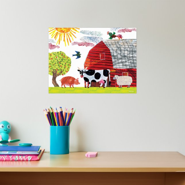Eric Carle | Colorful Farm Scene Poster (Poster on wall)