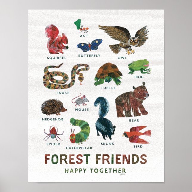 Eric Carle | Forest Friends Happy Together Poster (Front)