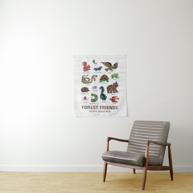 Eric Carle | Forest Friends Happy Together Tapestry (In Situ)