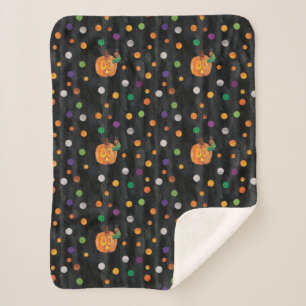 Eric Carle   Halloween Polka Dot Pattern Sherpa Blanket