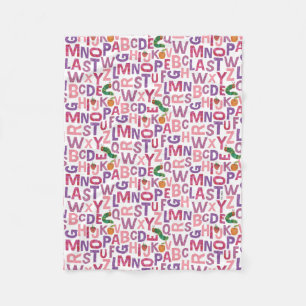 Eric Carle   Pink & Purple Alphabet Pattern Fleece Blanket