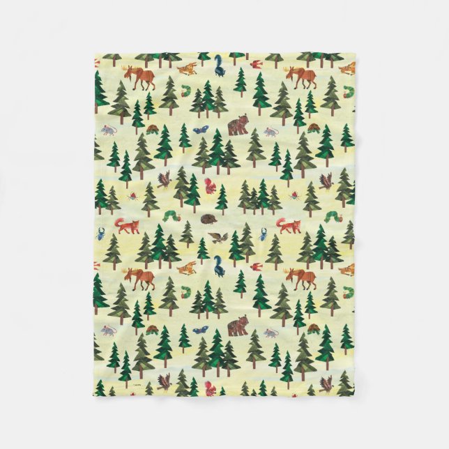 Eric Carle | Ready for Forest Fun Pattern Fleece Blanket (Front)