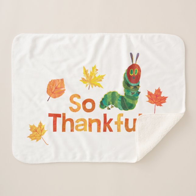 Eric Carle | So Thankful Caterpillar Sherpa Blanket (Front (Horizontal))
