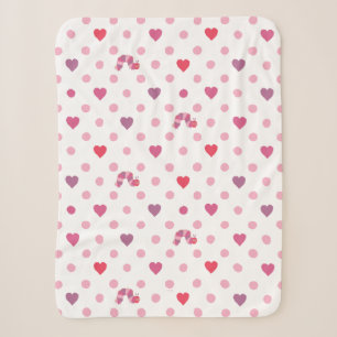 Eric Carle Valentine Heart Polka Dot Pattern Sherpa Blanket