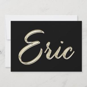 Eric Name white gold Handwriting Card