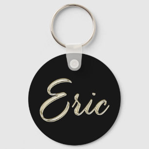 Eric Name whitegold Button Schlüsselanhänger Key Ring