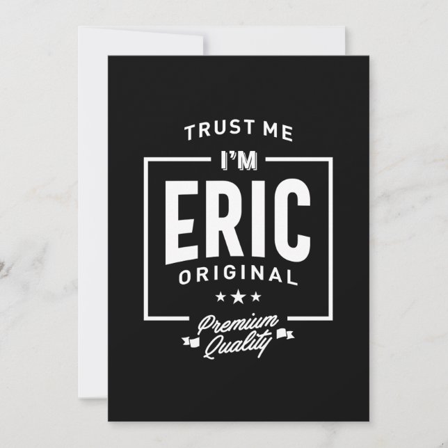Eric Personalised Name Birthday Gift Invitation (Front)