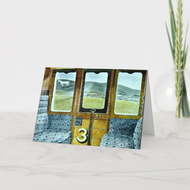 Eric Ravilious art, Train Landscape, Card (Front)