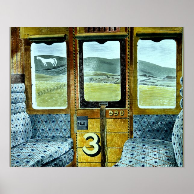 Eric Ravilious art, Train Landscape, Poster (Front)
