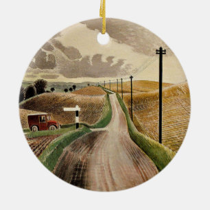 Eric Ravilious art, Wiltshire Landscape, Ceramic Ornament
