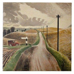 Eric Ravilious art, Wiltshire Landscape, Ceramic Tile
