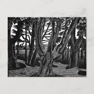 Eric Ravilious art, Woodland Outside Florence,  Postcard