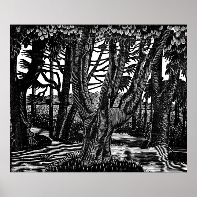 Eric Ravilious art, Woodland Outside Florence Poster (Front)