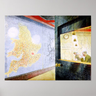 Eric Ravilious artwork, Wall Maps Poster