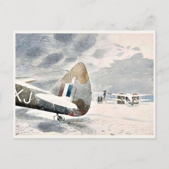 Eric Ravilious, De-Icing Aircraft Postcard (Front)