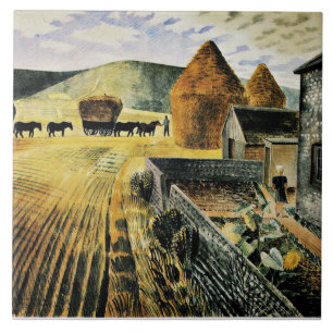 Eric Ravilious - Furlongs, fine art painting, Ceramic Tile