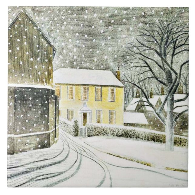 Eric Ravilious - Hallstead Road in Snow, Ceramic Tile (Front)