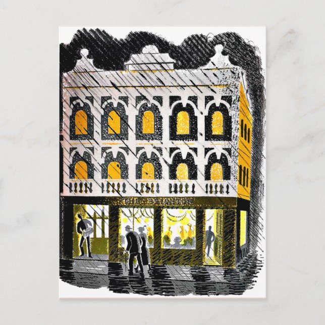 Eric Ravilious - High Street Public House Postcard (Front)