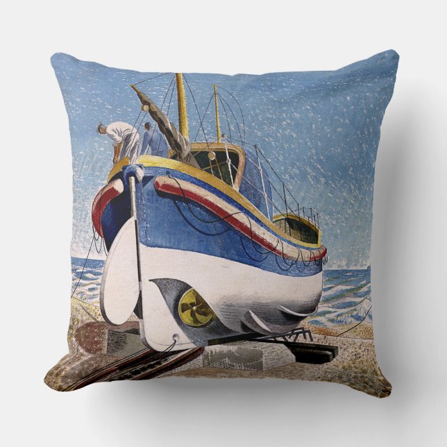 Eric Ravilious - Lifeboat at Adelburgh,  Cushion (Front)