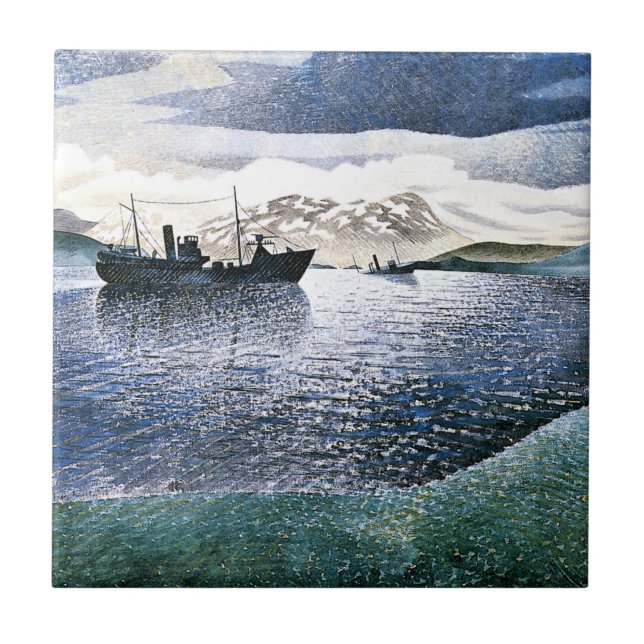 Eric Ravilious - Norway, magic realism Ceramic Tile (Front)