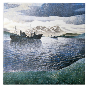 Eric Ravilious - Norway, magic realism, Ceramic Tile