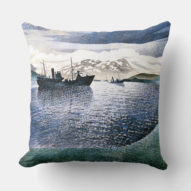 Eric Ravilious - Norway, magic realism, Cushion (Front)