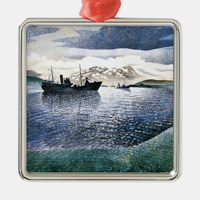 Eric Ravilious - Norway, magic realism, Metal Ornament (Front)