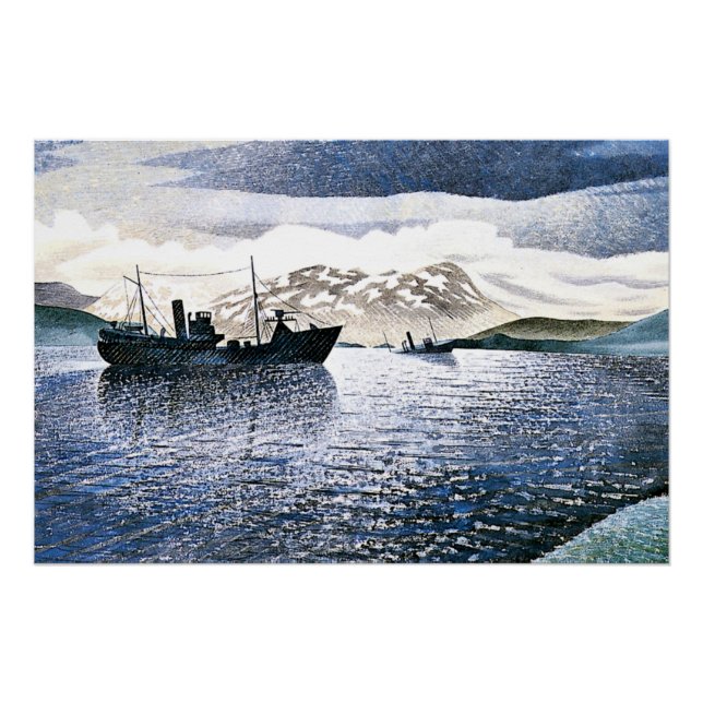 Eric Ravilious - Norway, magic realism, Poster (Front)