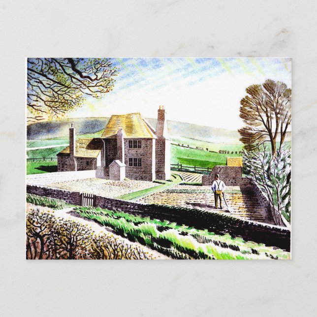 Eric Ravilious, Shepherd's Cottage Postcard (Front)