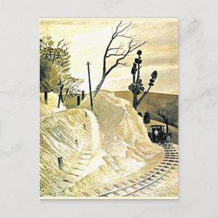 Eric Ravilious - Steam Train Rounding a Bend, Postcard