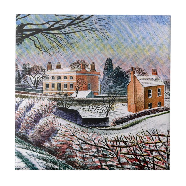 Eric Ravilious - The Vicarage in Winter Ceramic Tile (Front)