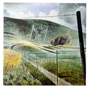 Eric Ravilious - The Wilmington Giant, fine art Ceramic Tile
