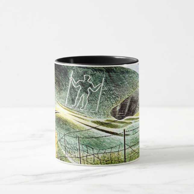 Eric Ravilious - The Wilmington Giant, fine art  Mug (Center)