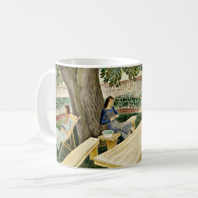 Eric Ravilious - Two Women in a Garden, Coffee Mug (Front Left)