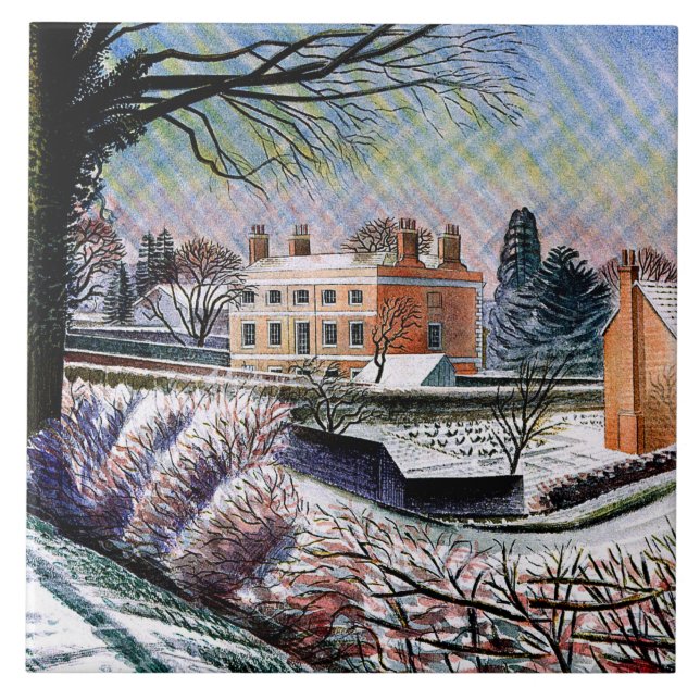 Eric Ravilious, Vicarage in Winter Ceramic Tile (Front)