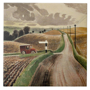 Eric Ravilious, Wiltshire Landscape, Ceramic Tile
