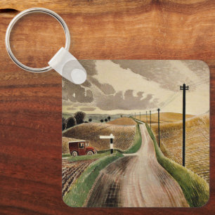 Eric Ravilious--Wiltshire Landscape,  Key Ring
