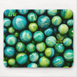 ERIC ~ Zany Shades of Green and Blue ~ Marbles ~ Mouse Pad