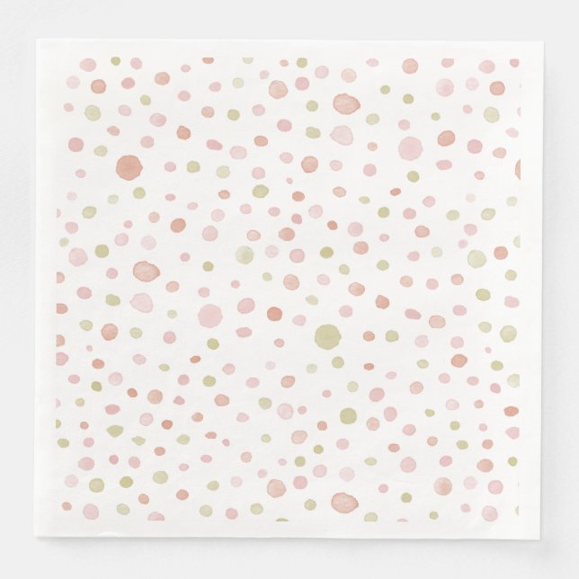 Erica Confetti Watercolor Dots Paper Napkin (Front)